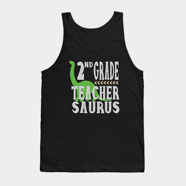 2nd Grade Teachersaurus Tank Top by tropicalteesshop